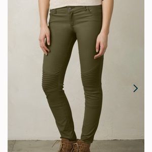 PrAna Dark Olive Skinny Jeans